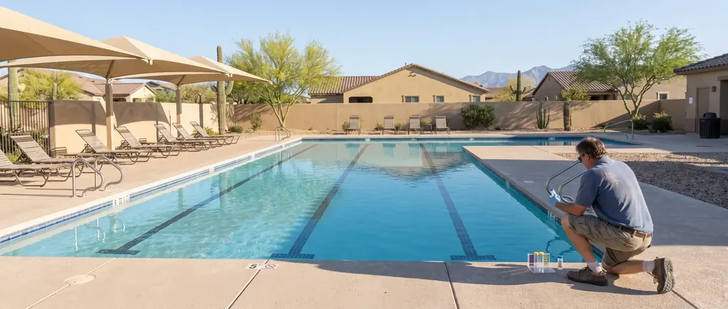 Community swimming pool at a Tucson HOA recreation center