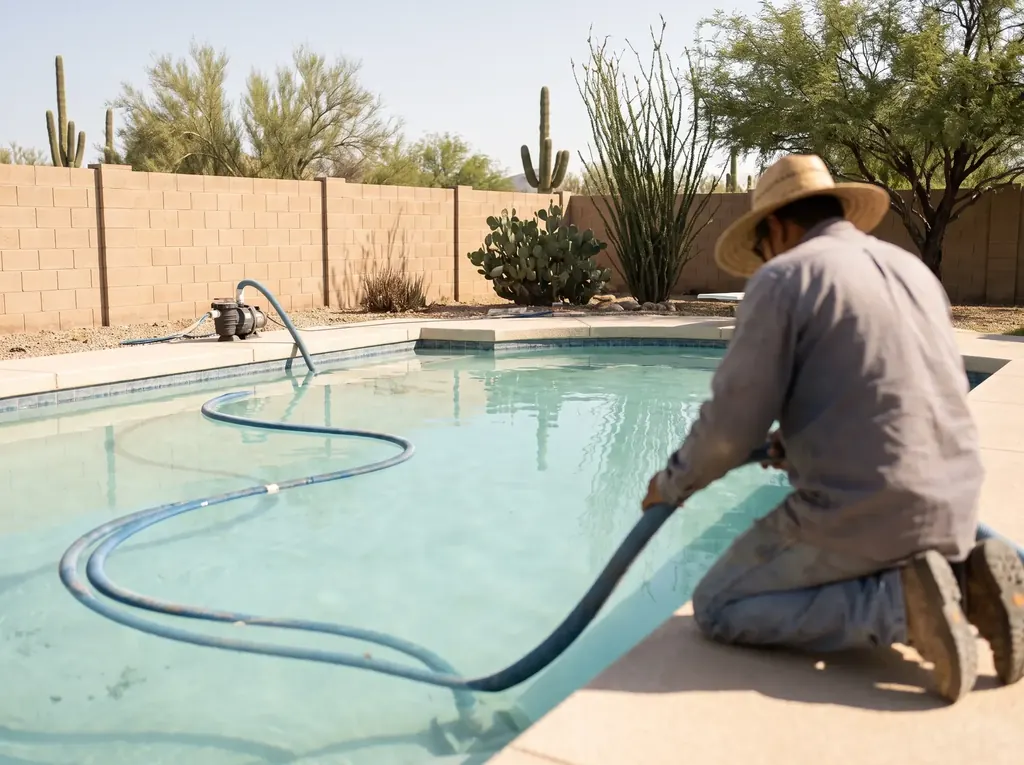 Pool water clearing during a green pool recovery